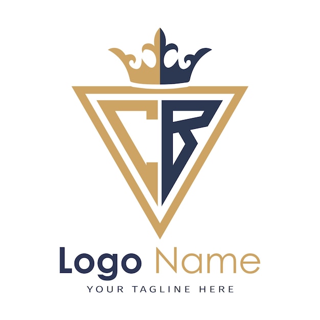 Monograma inicial con el logotipo de la letra creativa en forma de triángulo