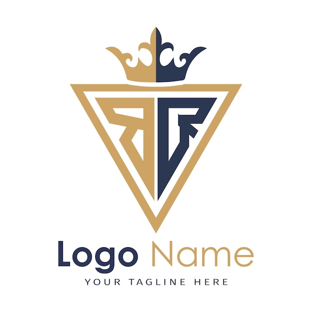Monograma inicial con el logotipo de la letra creativa en forma de triángulo