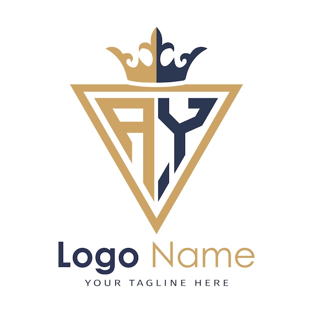 Monograma inicial con el logotipo de la letra creativa en forma de triángulo