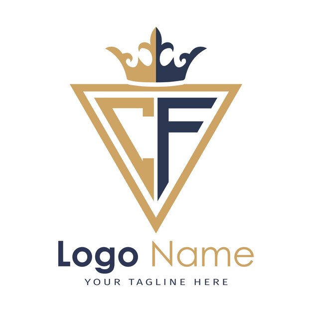 Monograma inicial con el logotipo de la letra creativa en forma de triángulo