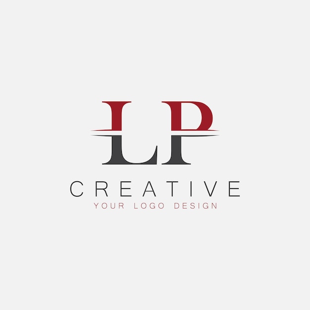 Monograma inicial LP con el logotipo creativo de las letras
