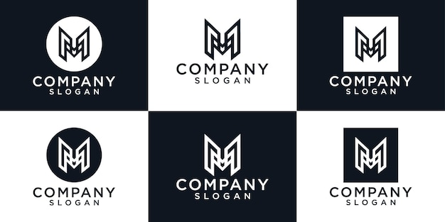 Monograma inicial m letra tipografía diseño de logotipo