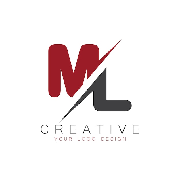 Monograma inicial ML con el logotipo creativo de las letras