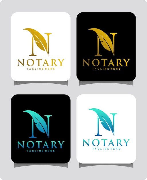 Monograma inicial n para plantilla de diseño de logotipo de notario