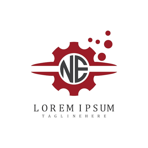 Monograma inicial NE para el vector de diseño del logotipo automotriz