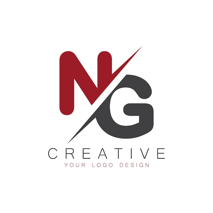 Vector monograma inicial ng con el logotipo creativo de las letras