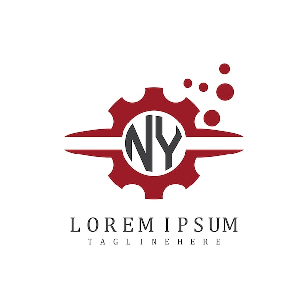 Monograma inicial de NY para el vector de diseño del logotipo automotriz