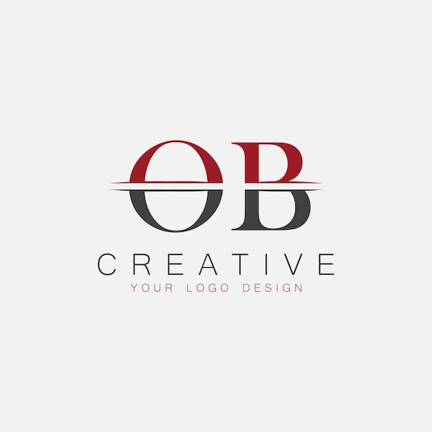 Monograma inicial de OB con el logotipo creativo de las letras
