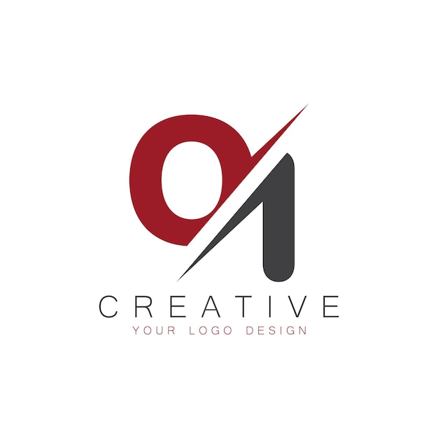 Monograma inicial de OI con el logotipo creativo de las letras