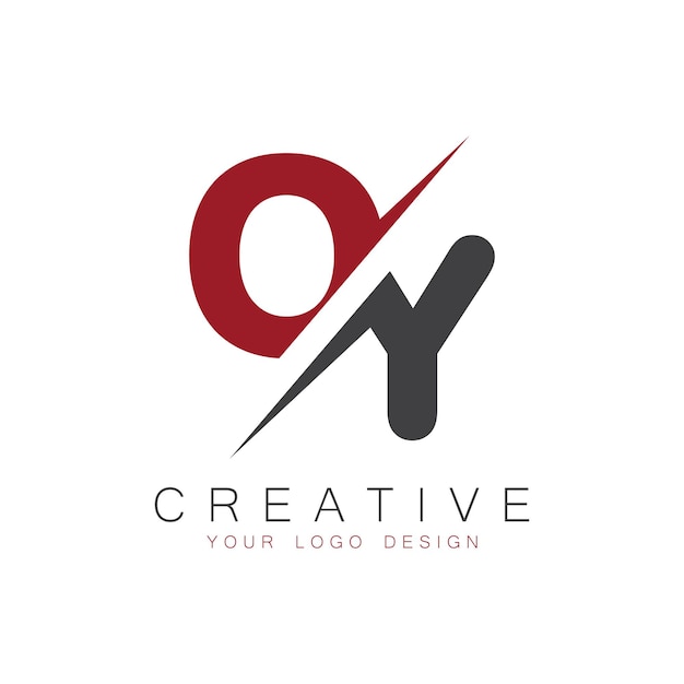 Monograma inicial de OY con el logotipo creativo de las letras