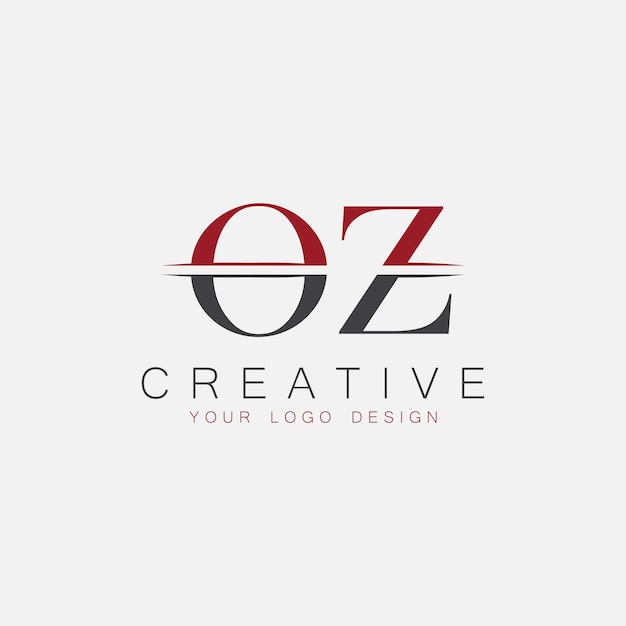 Monograma inicial de OZ con el logotipo creativo de las letras