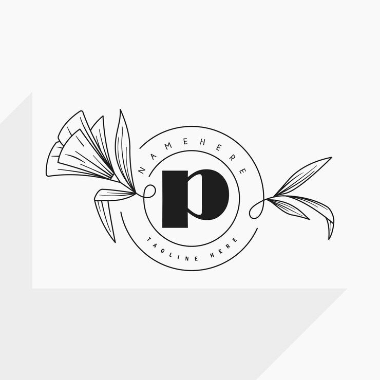 Vector monograma inicial p para su uso en logotipos femeninos