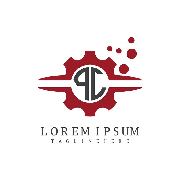 Monograma inicial de PC para el vector de diseño de logotipo automotriz