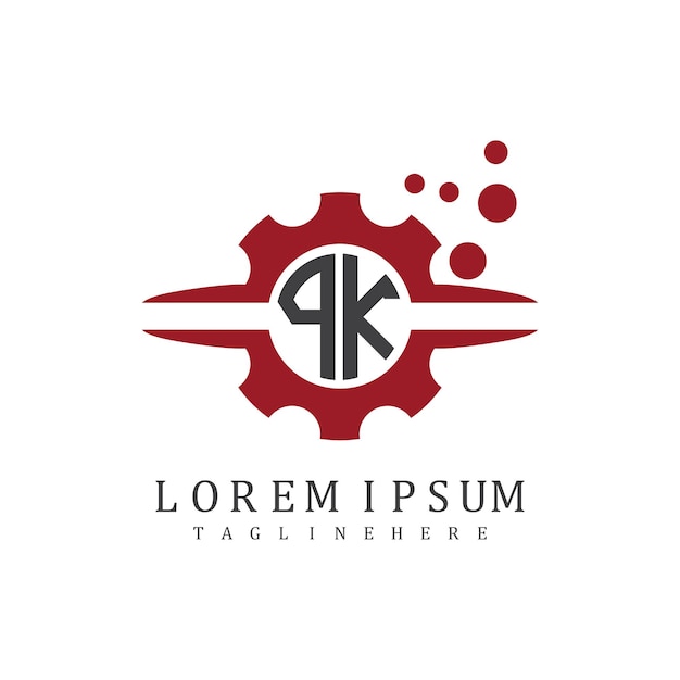 Monograma inicial PK para el vector de diseño del logotipo automotriz