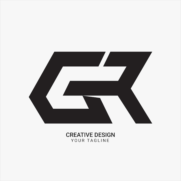 Monograma inicial plano creativo GR o RG diseño de logotipo elegante y único de una marca moderna