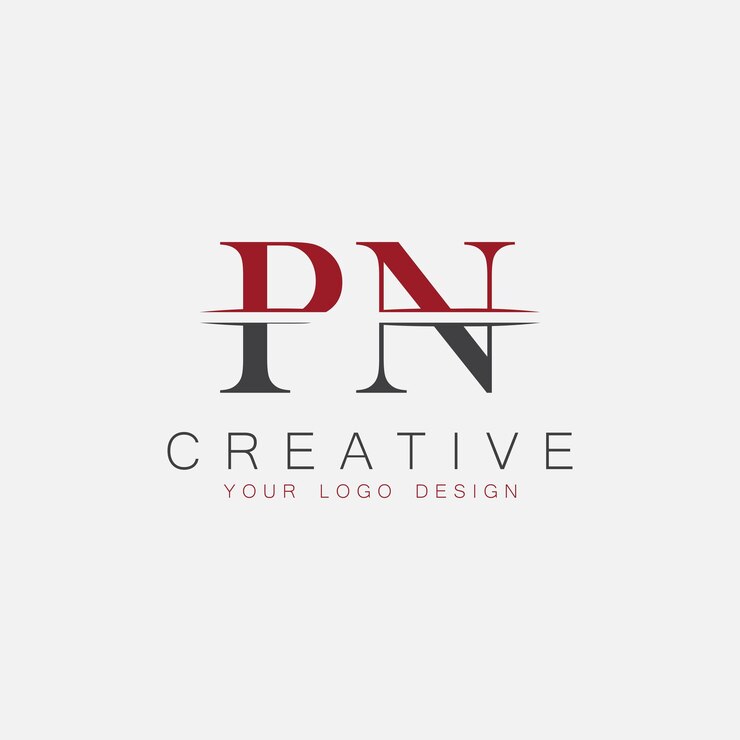 Vector monograma inicial pn con el logotipo creativo de las letras