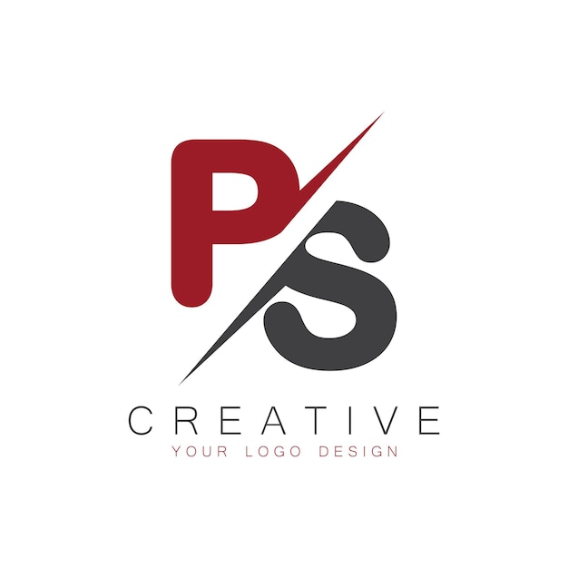 Monograma inicial de PS con el logotipo creativo de la letra