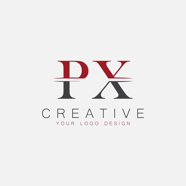 Monograma inicial PX con el logotipo creativo de las letras