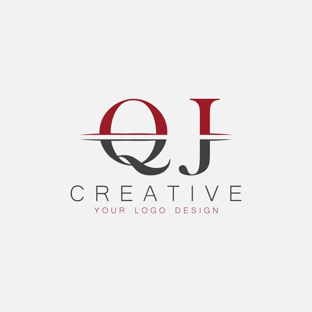 Monograma inicial de QJ con el logotipo creativo de la letra