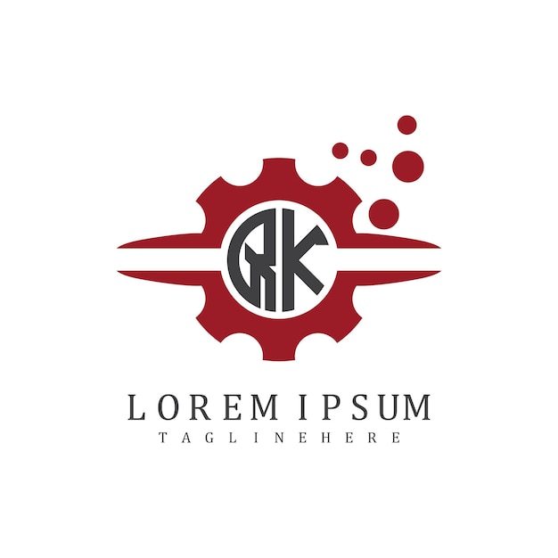 Monograma inicial QK para el vector de diseño de logotipo automotriz