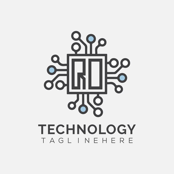 Vector monograma inicial de qo para el logotipo tecnológico con diseño de estilo rectángulo