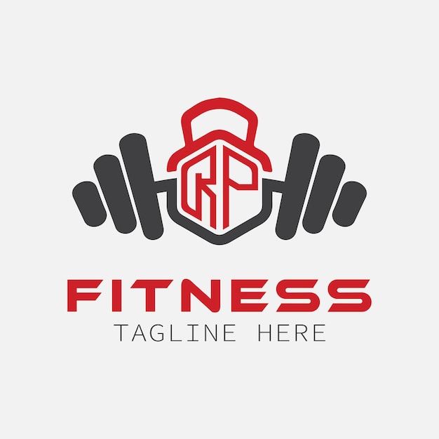 Monograma inicial de QP para el logotipo de Fitness con diseño de estilo polígono