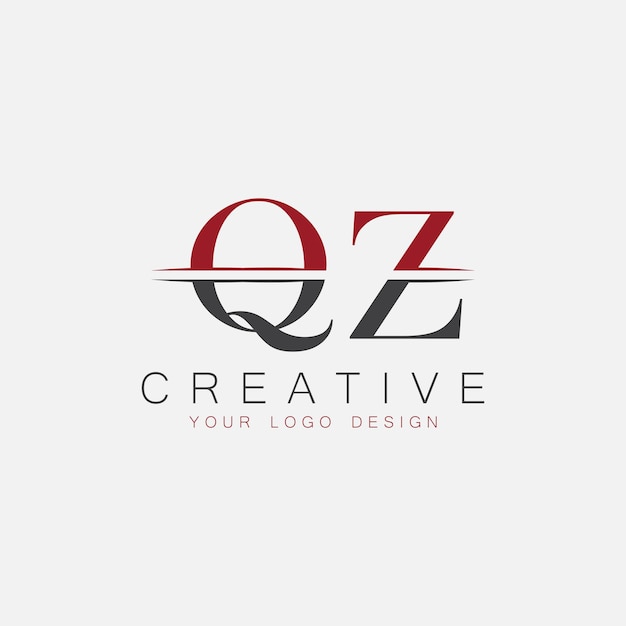 Monograma inicial QZ con el logotipo creativo de las letras