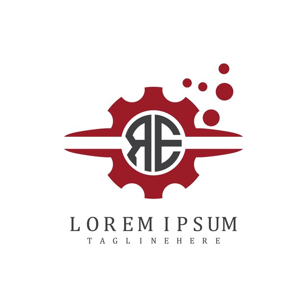 Monograma inicial RE para el vector de diseño del logotipo del automóvil