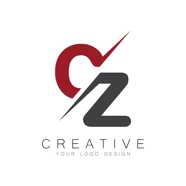 Monograma inicial de la República Checa con el logotipo creativo de las letras