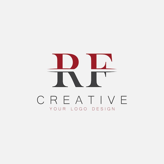 Monograma inicial de RF con el logotipo creativo de las letras