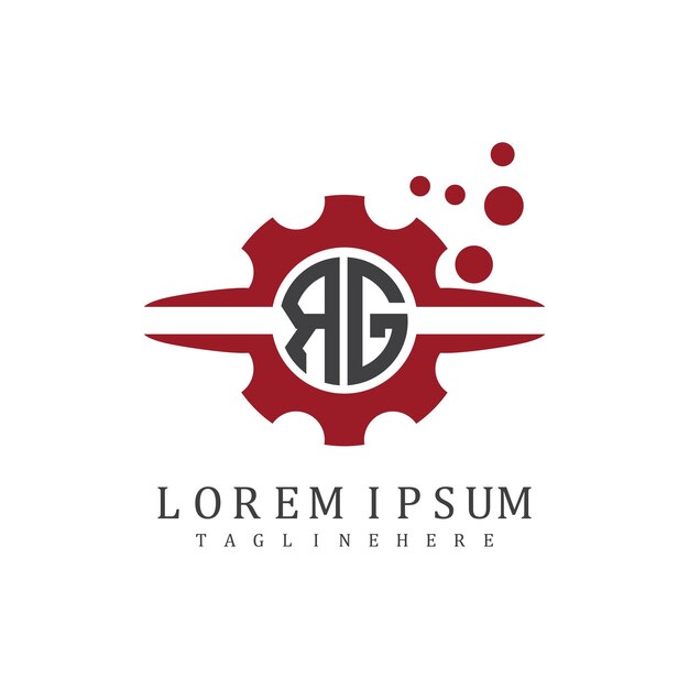 Monograma inicial RG para el vector de diseño del logotipo automotriz