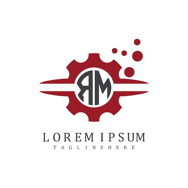 Monograma inicial RM para el vector de diseño del logotipo automotriz