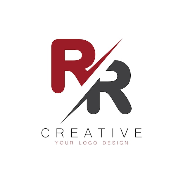 Monograma inicial de RR con el logotipo creativo de las letras