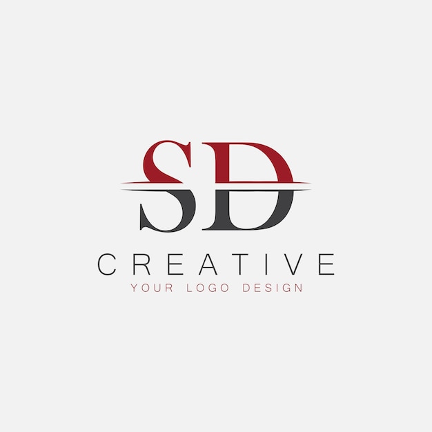 Monograma inicial SD con letra y logotipo creativo