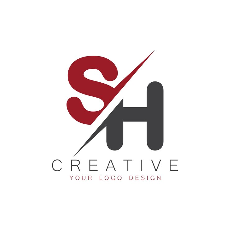 Vector monograma inicial sh con el logotipo creativo de las letras