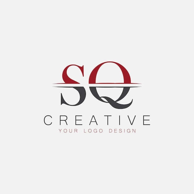 Monograma inicial de SQ con el logotipo creativo de las letras