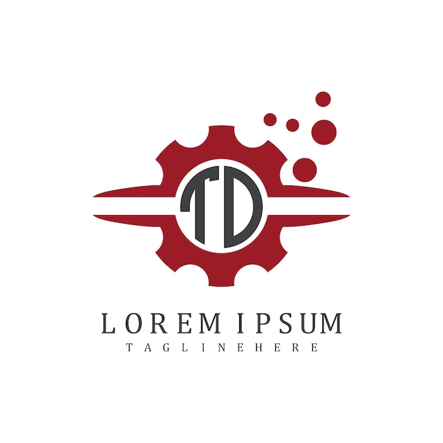 El monograma inicial de TD para el vector de diseño del logotipo automotriz