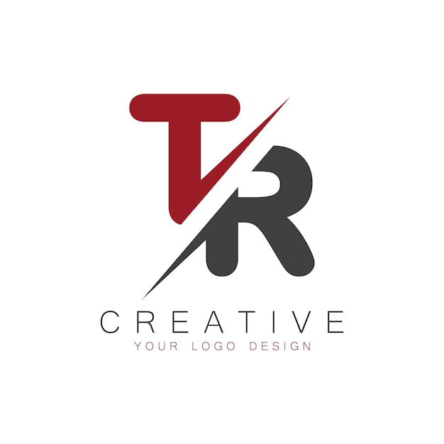 Monograma inicial TR con el logotipo creativo de las letras