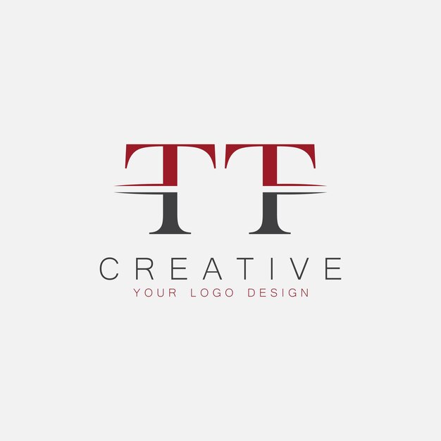 Monograma inicial TT con el logotipo creativo de las letras