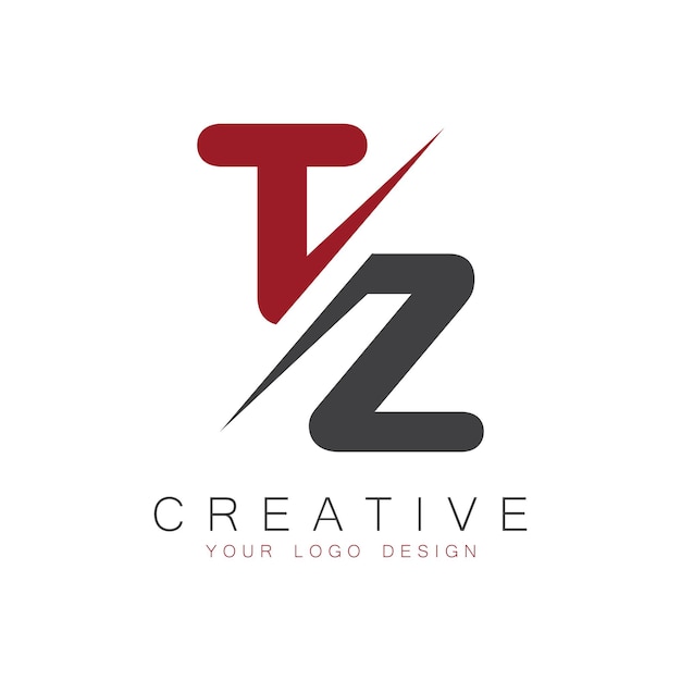Monograma inicial TZ con el logotipo creativo de las letras