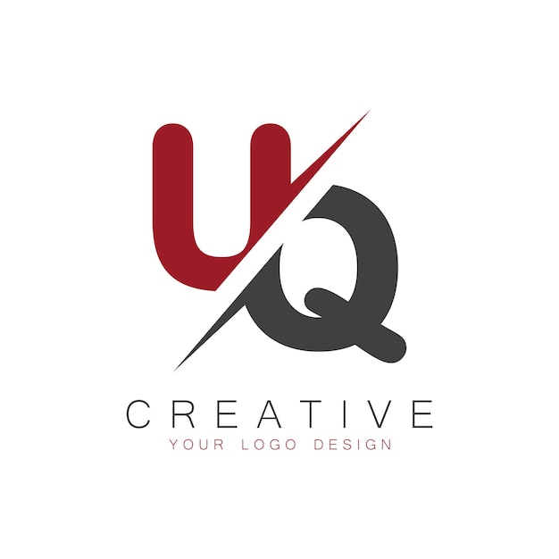 Monograma inicial de UQ con el logotipo creativo de las letras