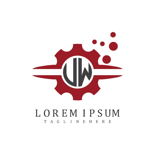 Monograma inicial UW para el vector de diseño de logotipo automotriz