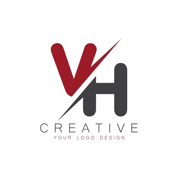 Vector monograma inicial vh con el logotipo creativo de las letras