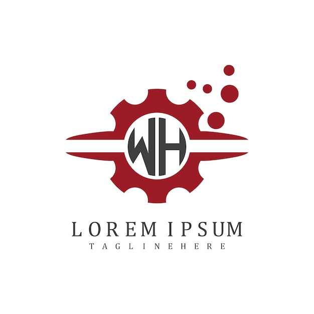 Monograma inicial WH para el vector de diseño del logotipo automotriz