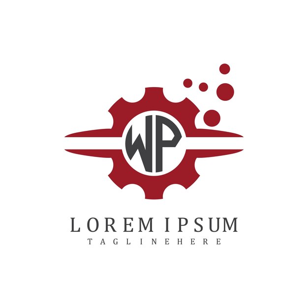 Monograma inicial WP para el vector de diseño de logotipo automotriz