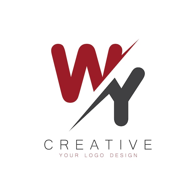 El monograma inicial WY con el logotipo creativo de la letra