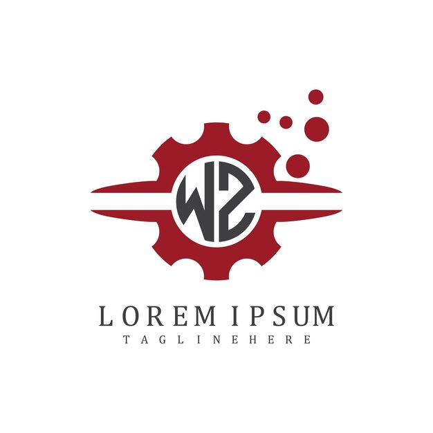 Monograma inicial WZ para el vector de diseño de logotipo automotriz