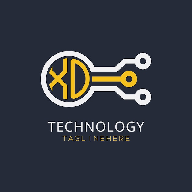 Monograma inicial de XO para el logotipo tecnológico con diseño de estilo circular
