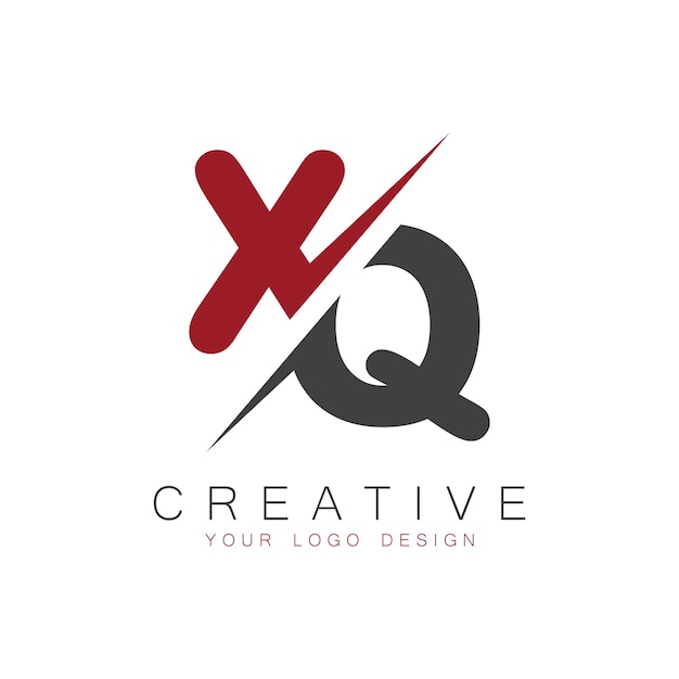 Monograma inicial XQ con el logotipo creativo de las letras