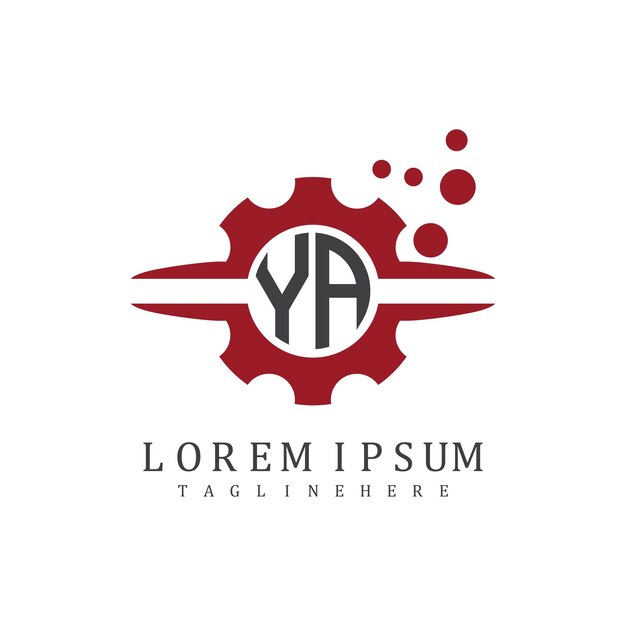 monograma inicial YA para el vector de diseño del logotipo automotriz